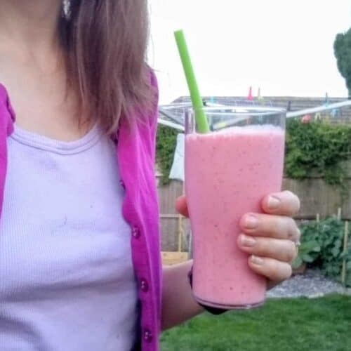British Strawberry Thick Milkshake Summer Evening Recipe - Serves 2