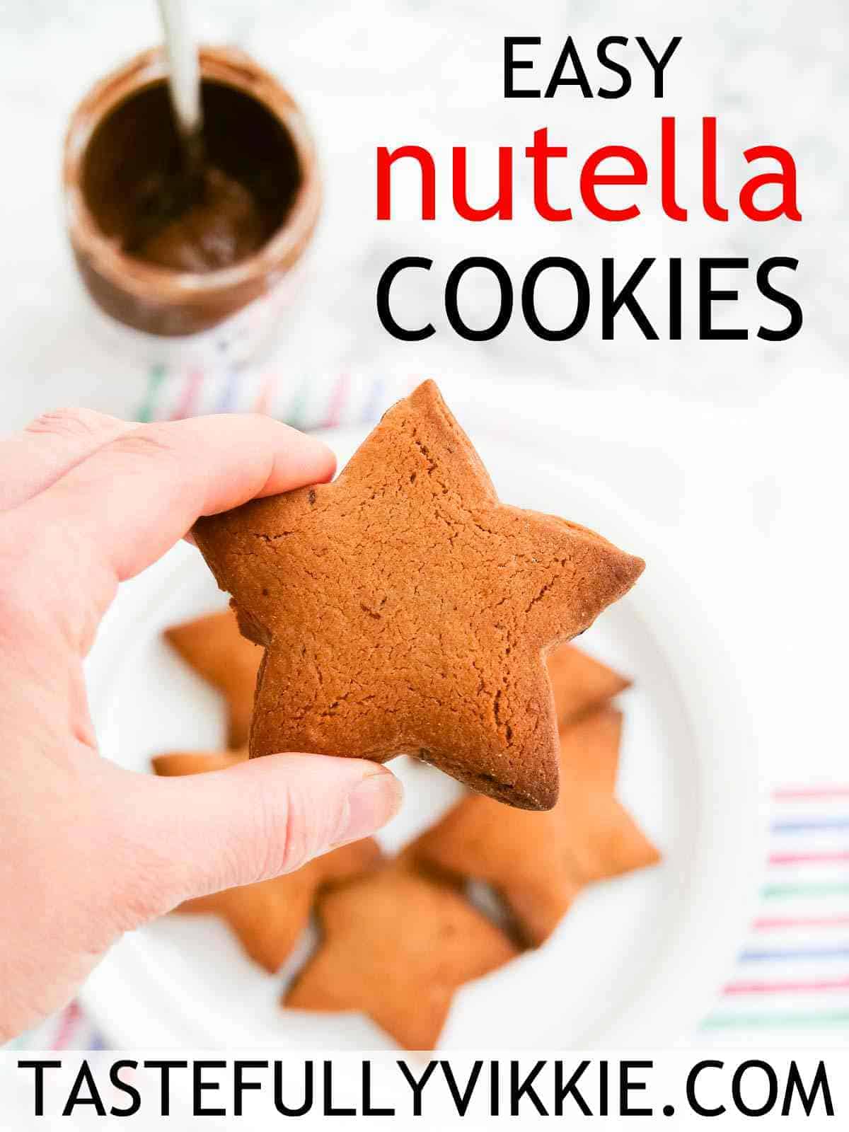 how to make this easy Nutella cookies recipe with chocolate chips