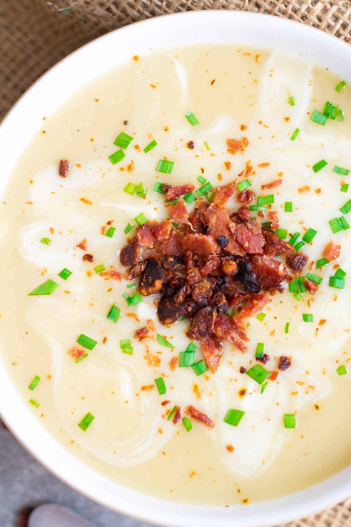 chives and bacon soup topping