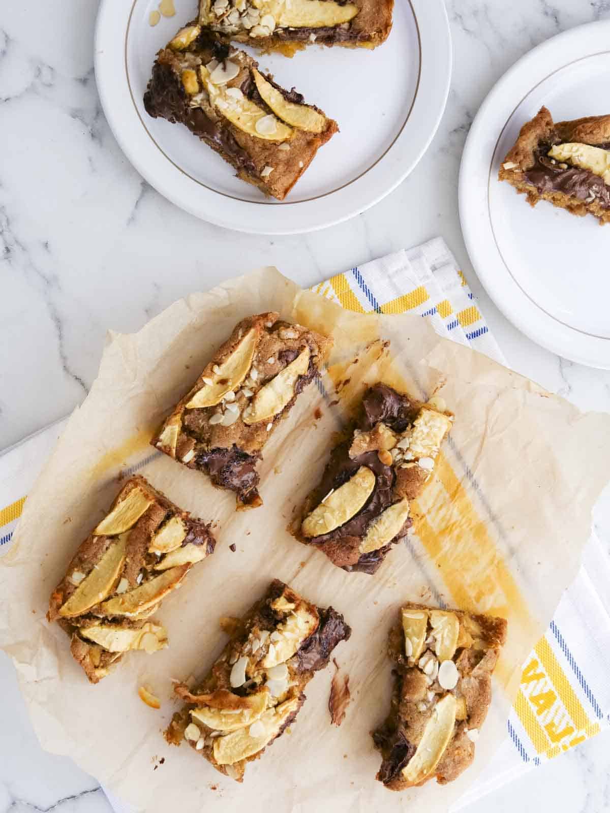 Sliced up apple cinnamon coffee cake