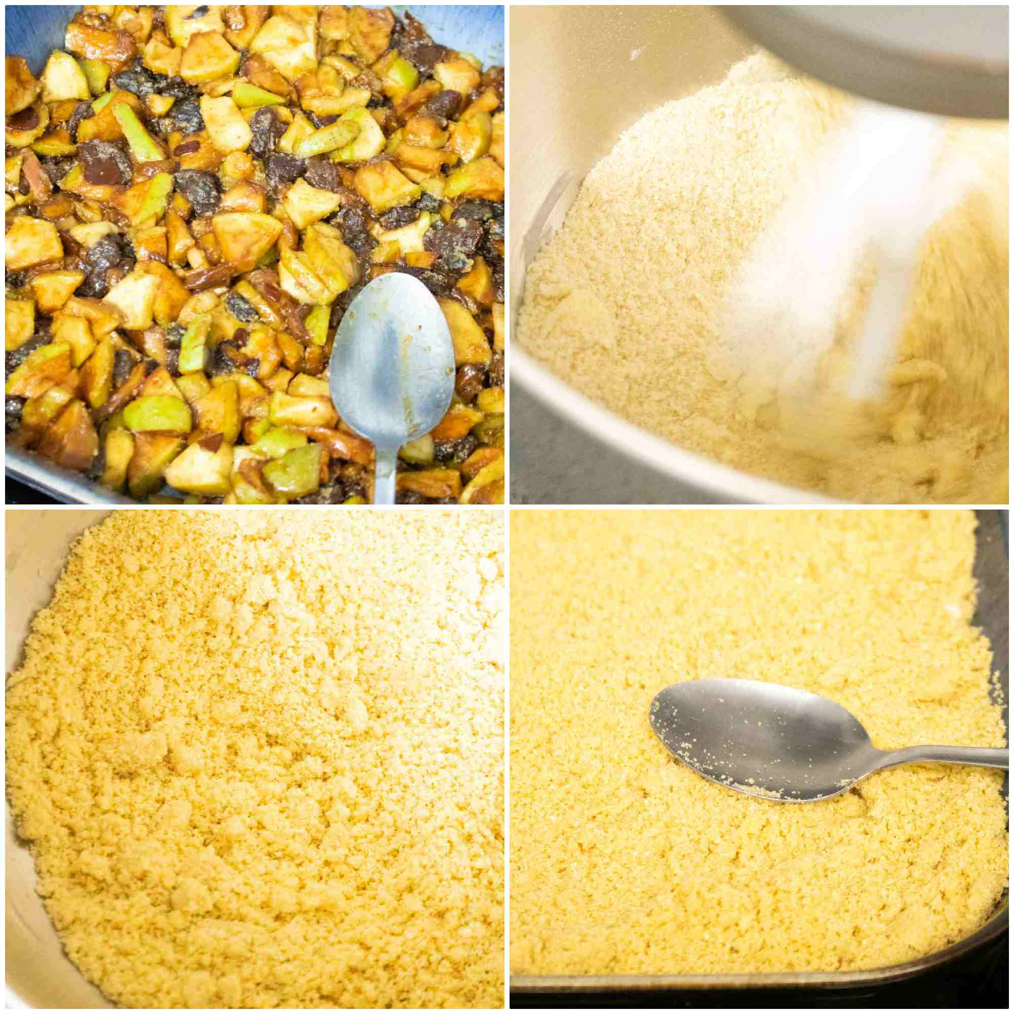 Steps on how to make apple and mixed fruit crumble