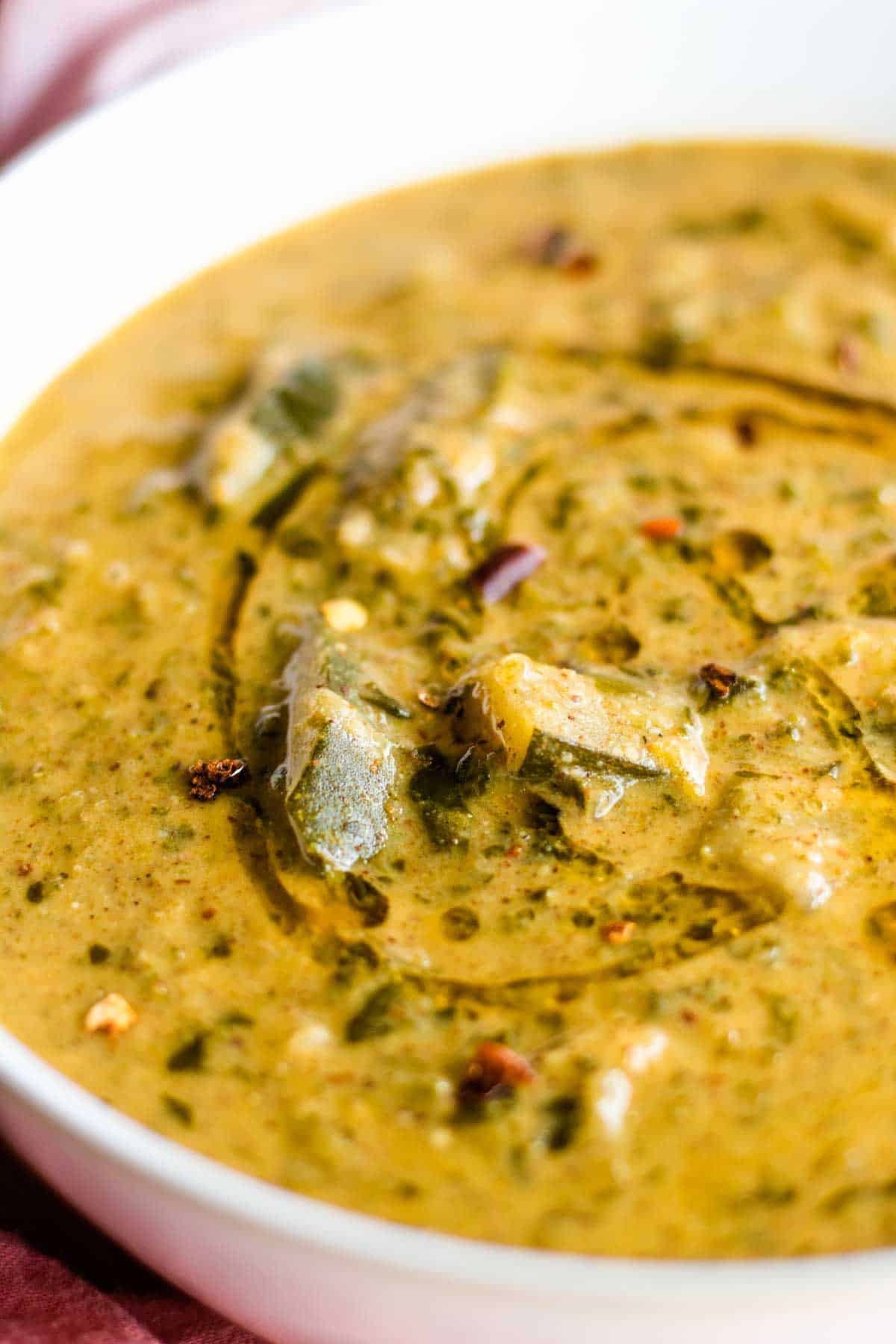 Close up of Mediterranean low carb soup
