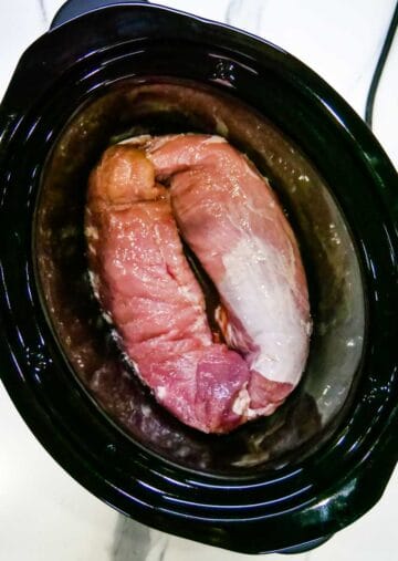Pork tender loin in a slow cooker