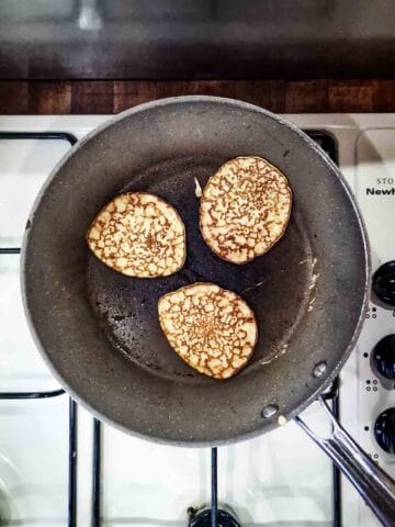 slimming world american pancakes cooking in a frying pan