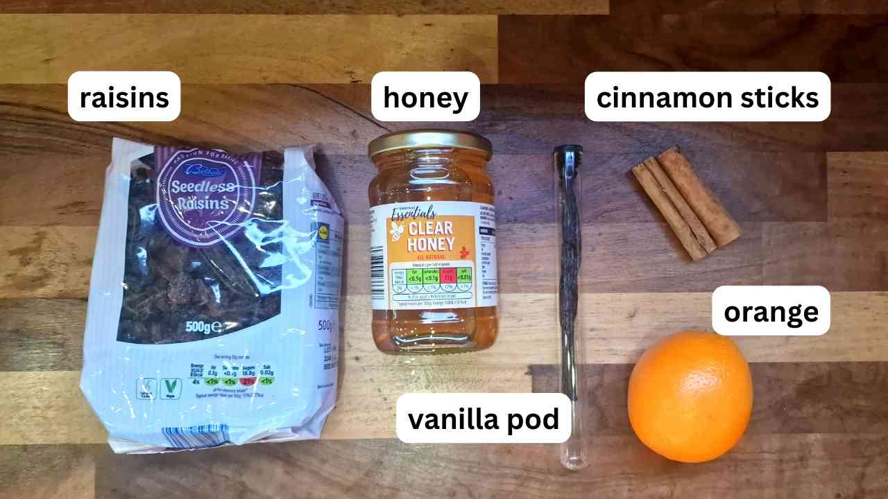 topping ideas for home cooked rice pudding on a butchers block kitchen counter