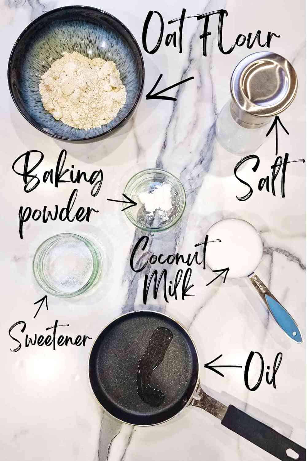 ingredients for vegan pancakes