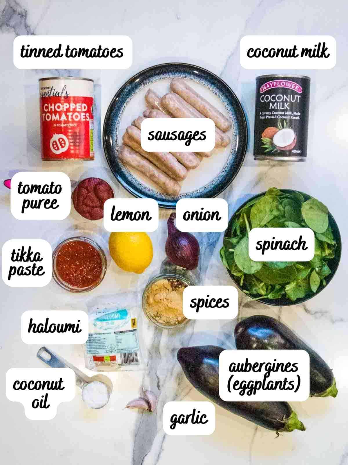 labelled crock pot sausage curry recipe
